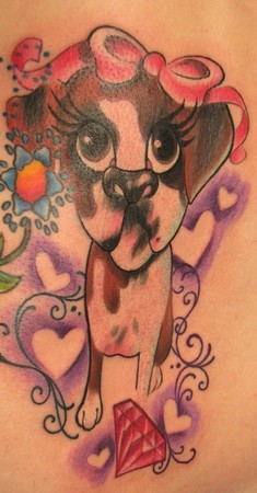 Looking for unique  Tattoos? Hell City Boxer Puppy